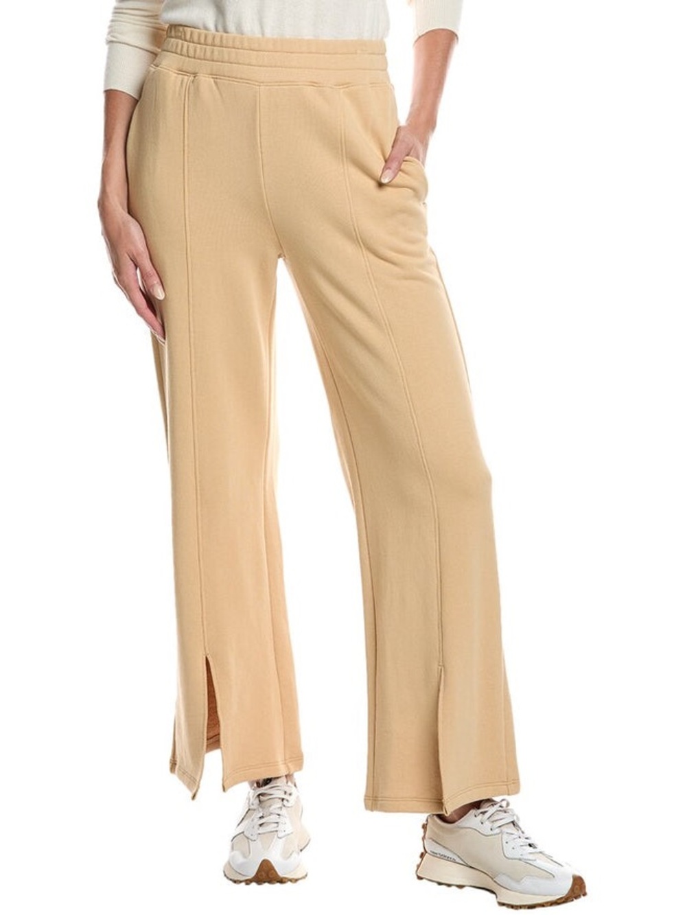 Nation LTD Lincoln Front Slit Knit Pants in Camel Sz S.